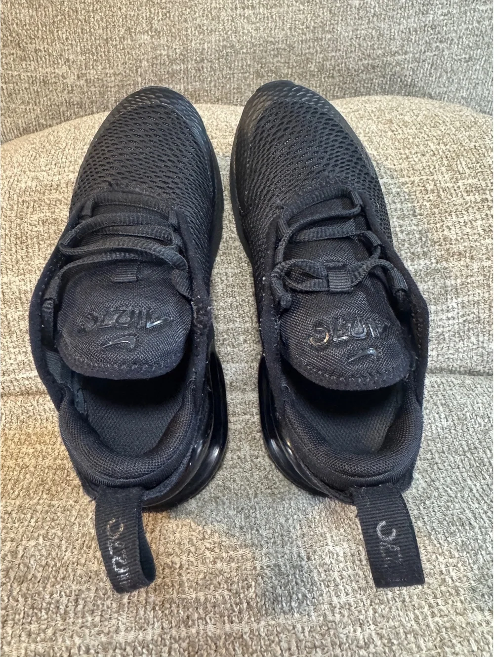 Nike Air Max 270 Triple Black Kids Sneakers Sz 13C AO2372-006